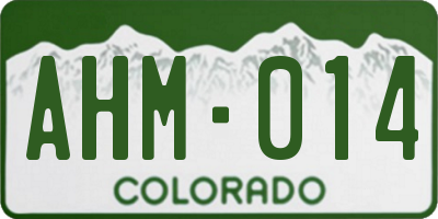CO license plate AHM014
