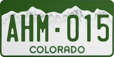 CO license plate AHM015