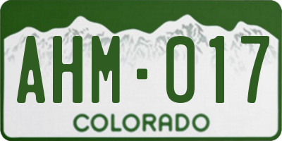 CO license plate AHM017