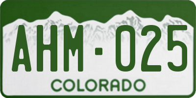 CO license plate AHM025