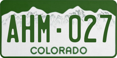 CO license plate AHM027