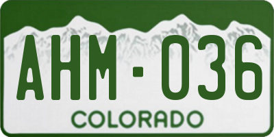 CO license plate AHM036