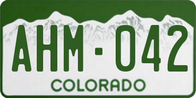 CO license plate AHM042