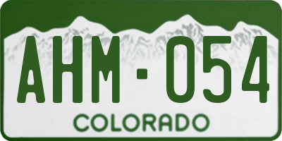 CO license plate AHM054