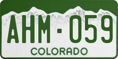 CO license plate AHM059