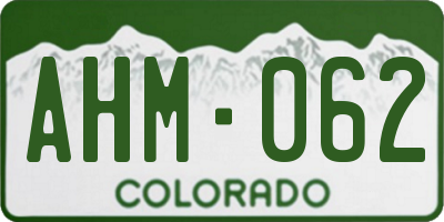 CO license plate AHM062