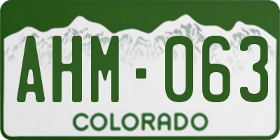CO license plate AHM063
