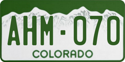 CO license plate AHM070