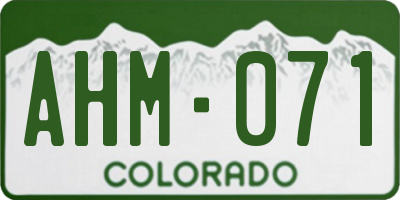 CO license plate AHM071