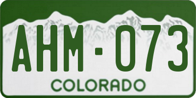 CO license plate AHM073