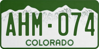 CO license plate AHM074