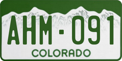 CO license plate AHM091
