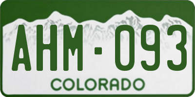 CO license plate AHM093