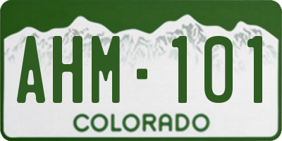 CO license plate AHM101