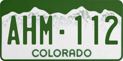 CO license plate AHM112