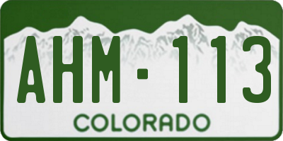 CO license plate AHM113