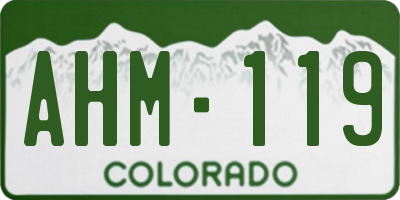 CO license plate AHM119