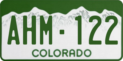CO license plate AHM122