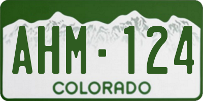 CO license plate AHM124