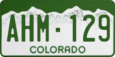 CO license plate AHM129