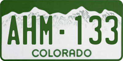 CO license plate AHM133
