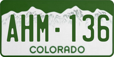 CO license plate AHM136