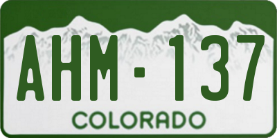 CO license plate AHM137