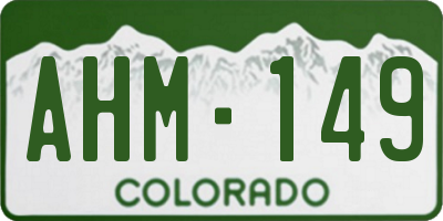CO license plate AHM149
