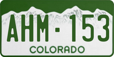 CO license plate AHM153