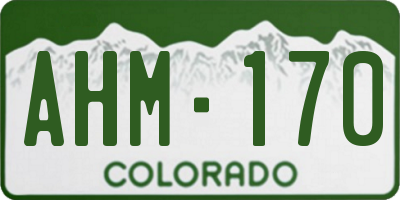 CO license plate AHM170