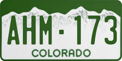 CO license plate AHM173