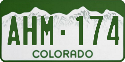 CO license plate AHM174
