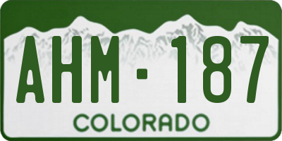 CO license plate AHM187