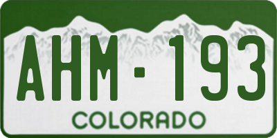 CO license plate AHM193