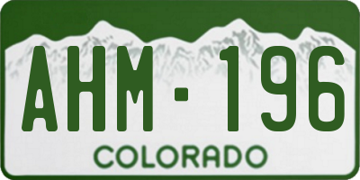 CO license plate AHM196