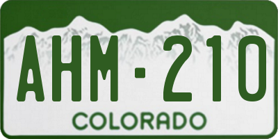 CO license plate AHM210