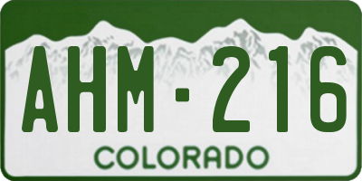 CO license plate AHM216