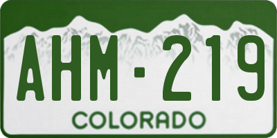 CO license plate AHM219