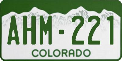CO license plate AHM221