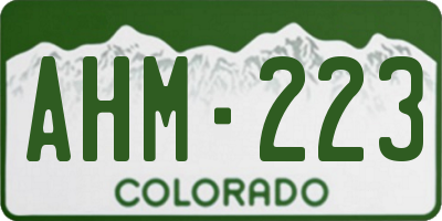 CO license plate AHM223
