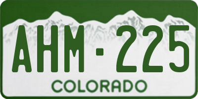 CO license plate AHM225