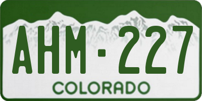 CO license plate AHM227