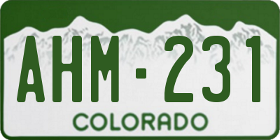 CO license plate AHM231