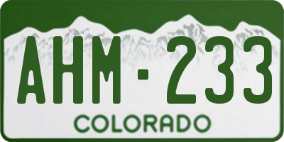 CO license plate AHM233