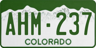 CO license plate AHM237