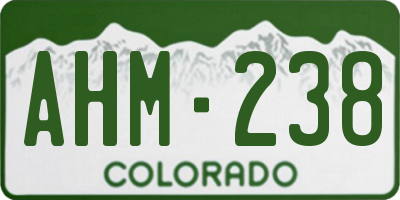 CO license plate AHM238