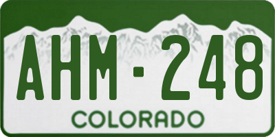 CO license plate AHM248