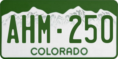 CO license plate AHM250