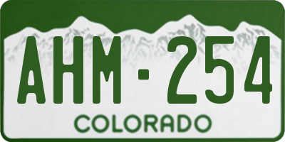 CO license plate AHM254