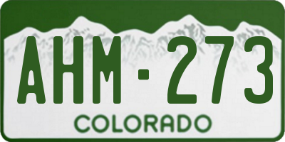 CO license plate AHM273